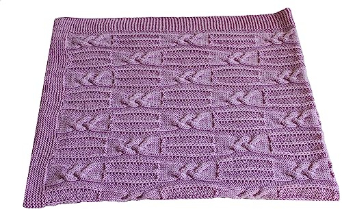 Edle Baby-, Kinderdecke gestrickt hellrosa aus 100% Merino Extra Fine