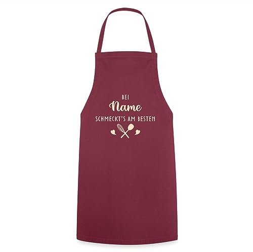 Spreadshirt Kochschürze Personalisiert | Bei [Name] Schmeckt's Am Besten Mit Wunschnamen Kochschürze, One size, Bordeaux