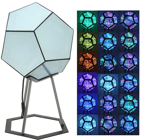 Dodekaeder Gaming Licht, Verstellbare Farbe Kunstlicht Würfellicht LED Schreibtisch Tischlampe, Einzigartige Stimmungsvolle Nachtbeleuchtung für Schlafzimmer, Gaming