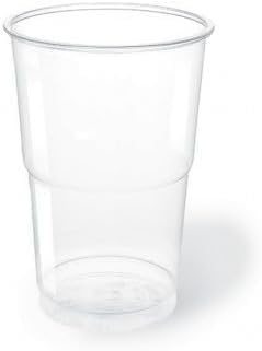 TELEVASO - 500 uds - Vasos de color transparente, de polipropileno (PP) - Capacidad de 1000 ml - Reciclables - Ideales para bebidas frías como agua, refresco, zumos, cerveza