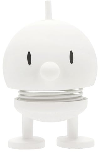 Hoptimist Soft Bumble Wackelfigur & Glücksbringer, Skandinavische Deko Figuren für Wohnzimmer, Schreibtisch, Büro, Bürodeko & Lustige Kleine Geschenke, 4,5 x 5,8 x 7,6 cm, Small, Weiß