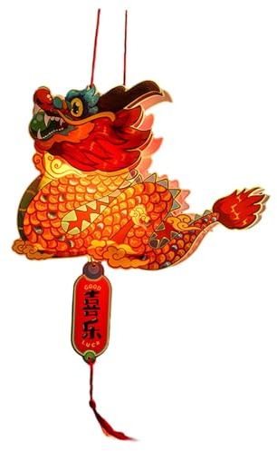 harayaa Chinesische Neujahrslaterne DIY Set 2024 Frühlingsfest Dekoration Unvollendete Niedliche Verzierung Tragbare Laterne für, PVC-Drache