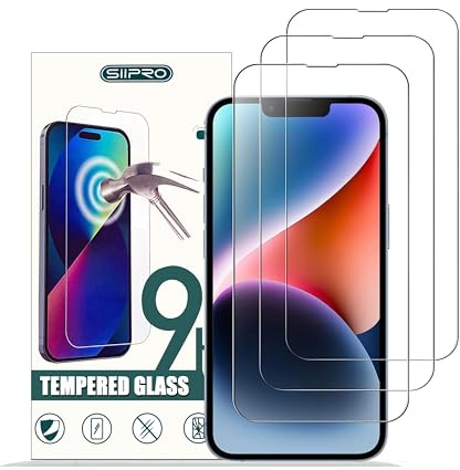 Generico Vetro Temperato per iPhone 14, 13, 13 Pro (6,1), 3 PEZZI pack Pellicola Prottetiva, Ultra hd Trasparente, Ultra Resistente Senza Bolle, Durezza 9H, Anti Graffio, 0,33mm, Anti-Impronte