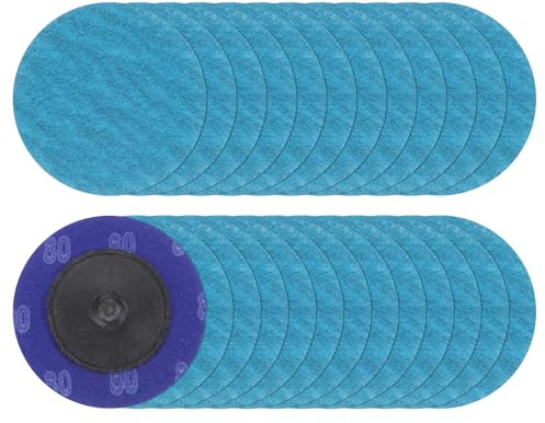 sourcing map 25pcs Quick Change Sanding Discs 2 80 Grit R-Type Roll Lock Zirconia Conditioning Disc Sandpaper for Die Grinder Grinding Fast Cutting, Blue Green