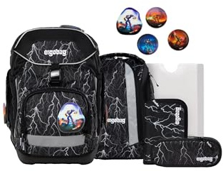 ergobag Schulranzen-Set Pack Set | Ergonomischer Schulrucksack, flexibles 6-teiliges Set für die 1. Klasse Grundschule, geeignet für Mädchen und Jungen