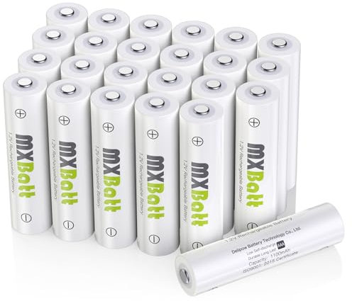 MXBatt Lot de 24 Piles AAA Rechargeables Nimh 1,2 V 1200 mah AAA avec Faible Auto-décharge