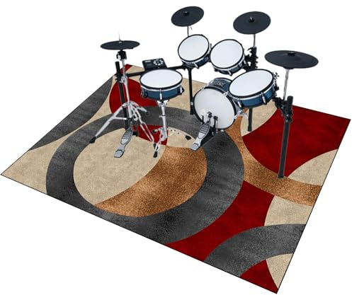 EYKWKB Tappeto Professionale per Batteria e Strumenti a Percussione Elettronici, Tappetino per Batteria Elettronica, 120 x 80 cm Tappeto Drum Carpet Tappeto a Tamburo per Grancassa, Tamburo Rullante