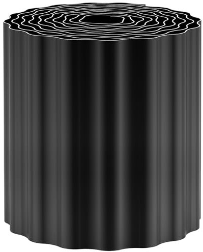 Fuuner 8×40 FT Metal Garden Edging, Corrugated Landscape Edging Border, Sturdy Lawn Edging Border for Flower Bed,Walkways,Garden and Yard(Black)