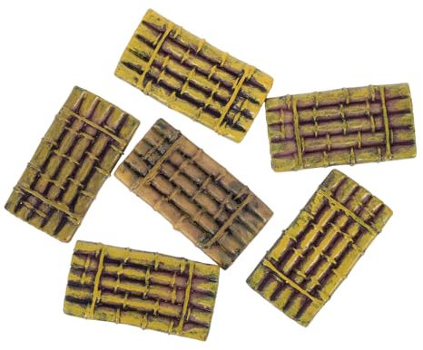 Alipis 6pcs Miniature Resin Boat Figurines for Garden Mini Bamboo Rafts Beach Theme Decorations