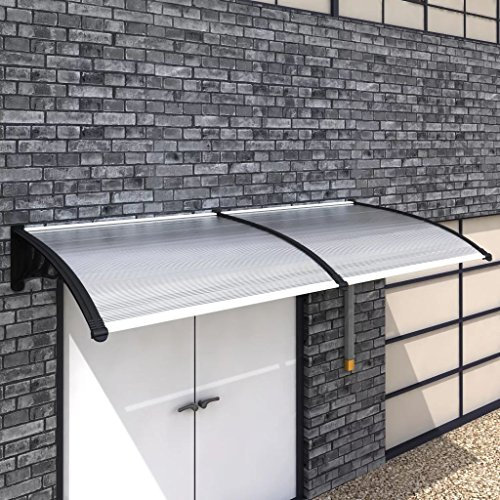 Gecheer Abris de Porte en Polycarbonate - Résistant aux Intempéries, Installation Facile, Applications Résidentielles et Commerciales
