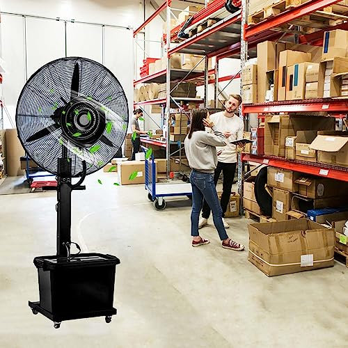 HMASNSEIY Ventilateur oscillant sur Pied Robuste de 26/30 Pouces, brumisateur d'extérieur à Grande Vitesse pour terrasses, ateliers, entrepôts et Industries (Taille : 380 W/30 po) (320 W/26 po)