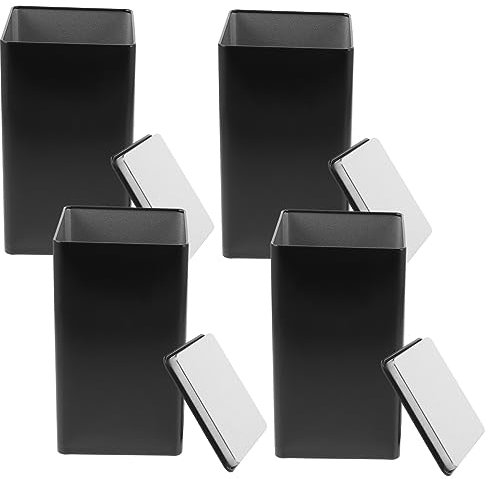 GRIRIW 4piezas Botes De Almacenamiento De Té y Café Recipientes De Inoxidable Tapa Hermética Para Cocina y Viajes Protección Contra Humedad y Frescura Prolongada