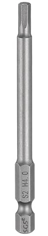 QUARKZMAN H4.0 Embout de Tournevis Hexagonal 4mm Métrique Pointe Plate 1/4 Tige Hexagonale 100mm (4) Longue Magnétique Embouts de Tournevis Industriels à Douille Hexagonale