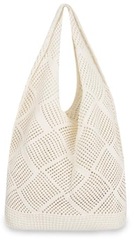 loacuony Strandtasche Damen,Häkeltasche,Gehäkelte Tasche Netz Beach Bag Boho Umhängetasche Handgefertigte Mesh Handtasche Sommer Strandbeutel Für Urlaub Reisen Alltag Frühling Und Sommer