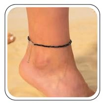 Aneneiceera Boho Schwarz Kristall Fußkettchen Armband Strass Knöchel Armbänder Schwarz Cz Kette Fußkettchen Sommer Minimalistische Fußkette Schmuck Für Frauen