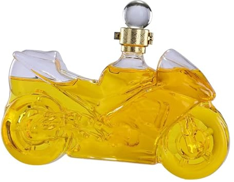 JOUFNING Kunststatue – 750 Ml Motorrad-Whiskykaraffe, Weinkaraffe Aus Glas, Personalisierte Kreative Karaffe, Für Partys, Scherzgeschenke Und Bardekor