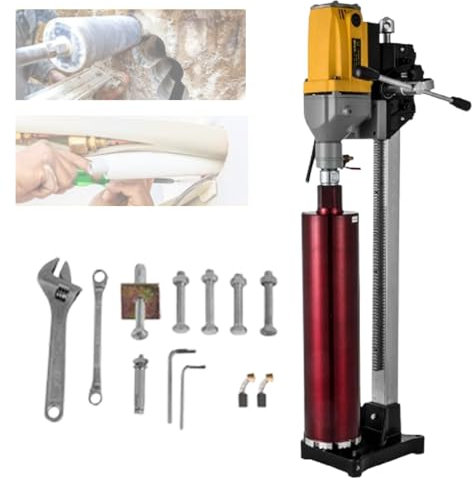 Diamond Core Drill Machine with Wet/Dry Capability, 1600 RPM Speed for Efficient Drilling in Masonry, Rock, and Ceramics