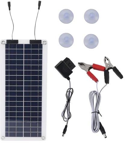 Chargeur solaire pour batterie de voiture - 100 W - Sortie pour 12 V - 24 V - Marine, bateau, moto, voiture