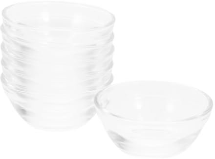 JECOMPRIS Bols En Verre Empilables Transparents 6 Pièces Petits Bols Alimentaires Résistants Aux Chocs Pour Pudding Service à Domicile Vaisselle Sûre Facile à Nettoyer