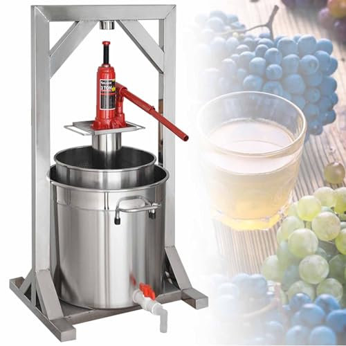 Pressa Manuale per Uso Domestico, pressa per Frutta, pressa per Vino alla Frutta 12/22/36l, pressa per Sidro in Acciaio Inossidabile con idraulica, per la Produzione di Sidro (22L)