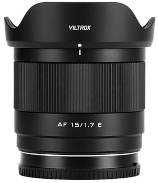 VILTROX 15mm F1.7 E, AF 15mm F1.7 E Mount Lens for Sony E, APS-C Prime Lens for Sony a6400 a6500 a6600 ZV-E10 FX30 A6700 ZV-E10II a7Ⅲ a7RⅢ a7Ⅳ a7RⅣ
