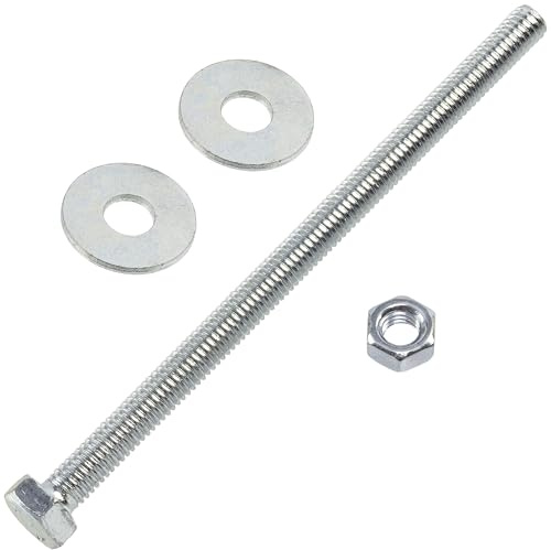 AERZETIX - Kit ensemble de 10 boulons M6x100 mm à tête hexagonale + 20 rondelles larges M6x18 mm + 10 écrous hexagonaux M6 pour bricolage et fixation légère | en acier