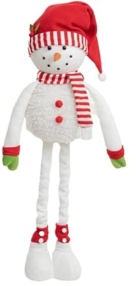 Matoebyr Stehende Weihnachts-Plüschfigur-Dekorationen, Schneemanns Plüschpuppe Mit Teleskopbeinen, Ideal Für Tisch, Schreibtisch, Wohnzimmer Oder Kamin