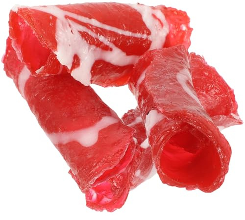 MUSISALY 4 Pièces Rouleau de Viande Artificielle en PVC Réaliste Accessoire de Fausse Viande pour Photographie et Décoration Modèle Alimentaire Éducatif pour Jeux D’Imitation et Fêtes