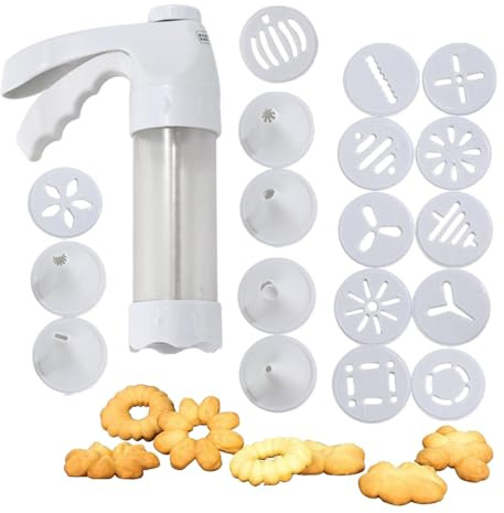 Yonuaret Cookie Press for Baking - Stainless Steel Kitchen Baking Stamp,Kitchen Pastry Press Cookie Stamp Set | for Dough Pizzelle Pastry Cake Dessert Family Home Cooking Baker