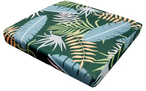 Morbuy Set di 8 Copricuscini per Esterno, Impermeabili Copricuscini da Giardino e Patio, Coperture di Ricambio per Mobili da Giardino Divano Angolare in Rattan (Foglie di banano blu)