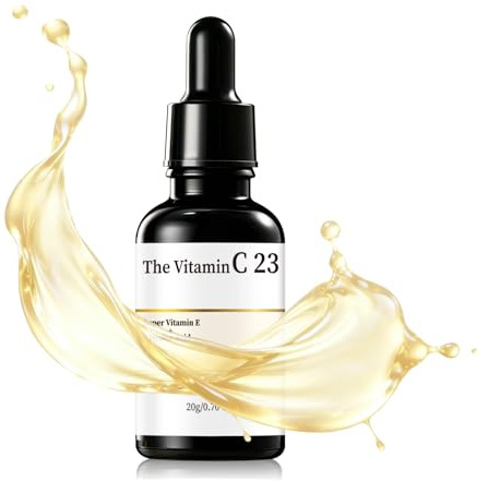 23% Siero Vitamina C Viso, Vitamin C Serum con Vitamina E e Hyaluronic Acid, Migliora la Grana Della Pelle, Riduce le Rughe Sottili e ne Aumenta la Compattezza e la Luminosità, 20ml
