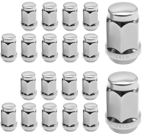 MospdyGear 20-teiliges M12x1,5-Radmutter-Set, 60°-Konus, 19 mm Sechskant, Ersatz für Ford, Chrysler, Toyota, Hyundai, Kia, Honda, Mazda