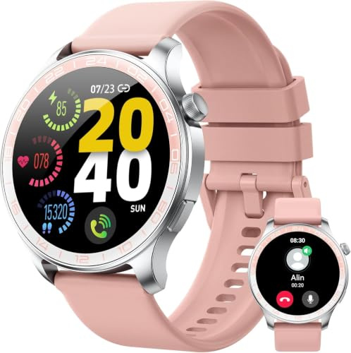 2026 Smartwatch Donna, 1.43 HD AMOLED Orologio Smartwatch con Chiamate e Whatsapp, Orologio Digitale con 100+Sport, SpO2/Sonno/Cardiofrequenzimetro, IP68 Impermeabile Smart Watch per Android iOS