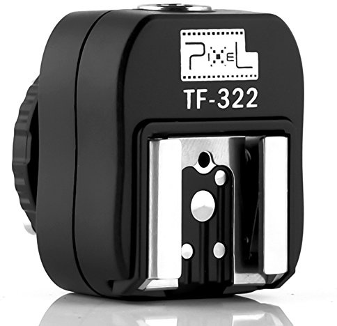 PIXEL Flash Hot Shoe for Nikon, TF-322 Flash Hot Shoe Sync Adapter with Extra PC Sync Port Dedicated for Nikon DSLR Shoe Mount Camera & Flashgun