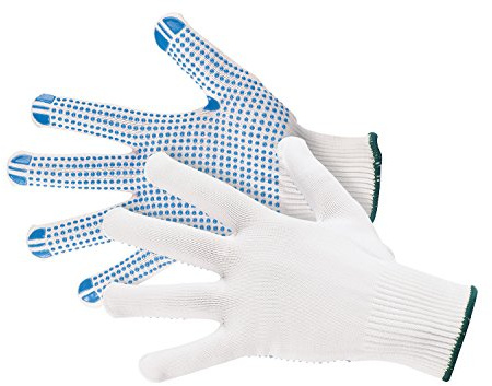 JAH guantes de punto de algodón/poliamida con puntos de PVC – agarre seguro y robustos para almacén, montaje y expedición