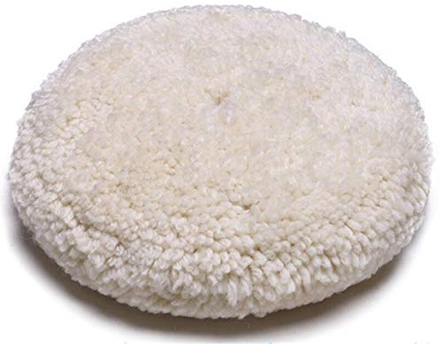 Sisha-A Double Sided Wool Buffing Pad with M15x1 Threading Extender Bolt Adapter, 7 (180cm) Polishing Pad for Compound, Cutting & Buffing, 100% Natural Wool, Thick and Aggressive