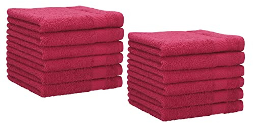 Betz Palermo Gästehandtücher Set 12-teilig – 12× Gästehandtuch 30×50 cm, 100% Baumwolle 360 g/m², weich & saugstark, Oeko-TEX® Farbe Cranberry