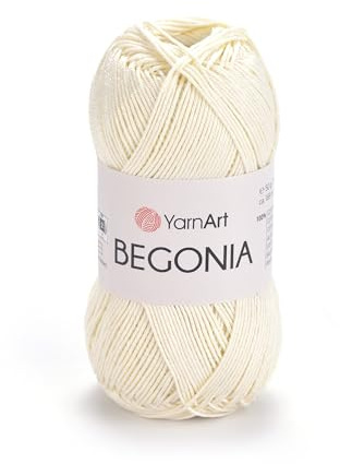 YarnArt Begonia 100% cotone, puro cotone morbido di alta qualità per lavorare a maglia all'uncinetto e amigurumi, colori brillanti 1.76 oz / 50 g, 169 m (0326)