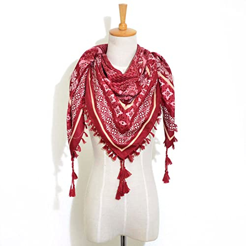 Schal Damen Winter Schön Druck Loop Schal Warm Lätzchen halten Dreieckstuch Damen Schals Halstücher Unisex Herbstschal Winterschal Oversized Weich Scarf Strickschal Fransen Poncho