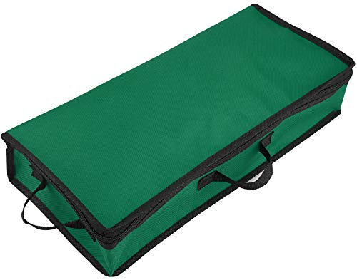 RNCOZE Weihnachts-Geschenkpapier-Aufbewahrungstasche mit transparenter Tasche, robuster PVC-Aufbewahrungsbehälter mit Griffen und Reißverschluss für 76,2 cm Geschenkpapier (grün)