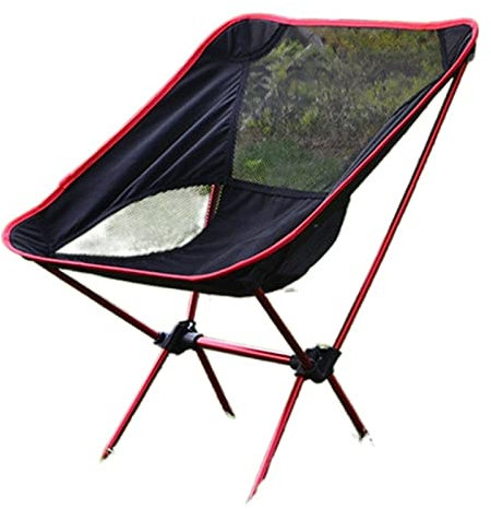 BANGHA Campingstuhl Leichter Outdoor-Kompakter Niederlay Rücken Aluminium-Falten-Camping-Stuhl Faltbarer Picknickstuhl Falten-Fischerei-Strandstuhl Campingstuhl Faltbar (Color : Red)