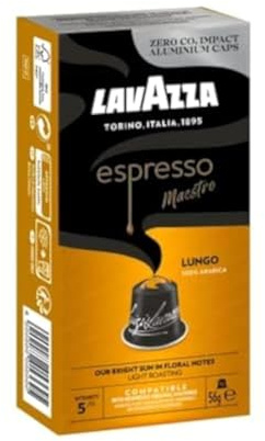Lavazza Espresso Lungo, floraler und aromatischer Espresso, 10 Kapseln, Nespresso kompatibel