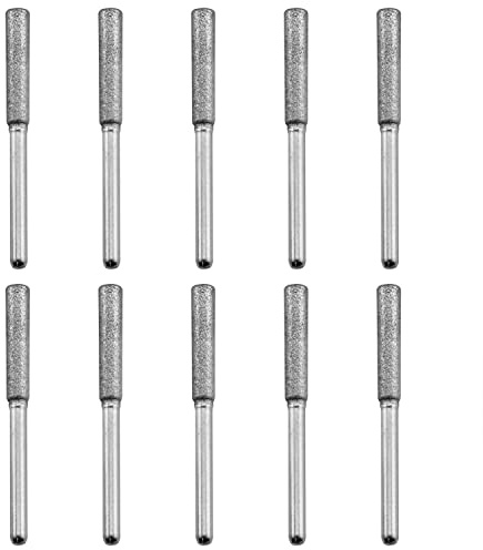 Chainsaw Sharpener Stone CHENJIN 10PCS 5/32 Inch (4 mm) Grinding Stone File with Storage Box Polishing Grinding Tool