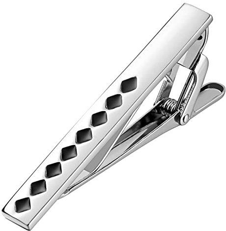 Stfery Krawattennadeln für Herren Modern, Krawattennadel Schwarz Edelstahl Diamant Krawattenklammer Tie Clip Schmuck Geschenke