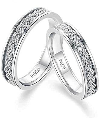 Epinki 950 Platin Ring Ehering, Pärchen Ringe Kreuz Deisgn Freundschaftsringe Hochzeitsring Echtschmuck