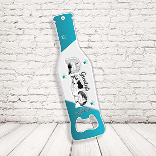 Generico Boccale birra bicchiere 600 ml vetro satinato o ceramica ” GREATEST DAD IN THE UNIVERSE CON 3 FOTO “ personalizzato idea regalo festa del papà