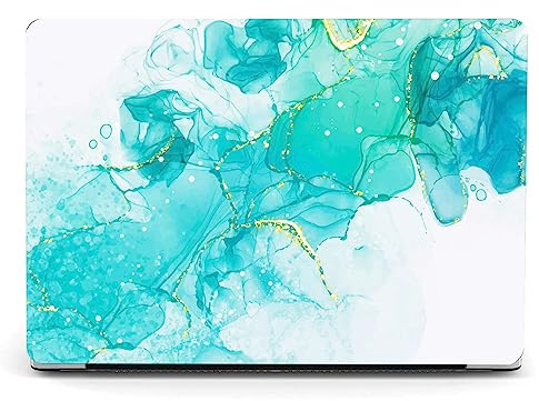 Berkin Arts Compatible con MacBook Pro 13 Pulgada Funda, 2022, 2021, 2020-2016 A1706/A1989/A2159 con Cubierta de Teclado & Protector de Pantalla cloisonnismo Verde Azulado Piel de PC para Juegos