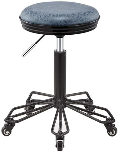 SOVORM Rollhocker Hocker auf Rädern Barhocker Drehhocker Retro-Hocker Beau Salon Büro Medizinischer Hocker Rollende 360° höhenverstellbare Räder Ergonomischer Hocker (Farbe: Grün) (Blau) The New