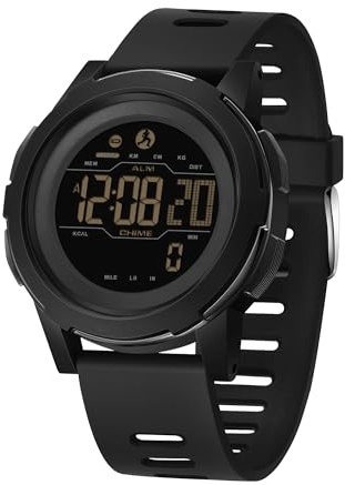 findtime Montre de sport pour homme - Podomètre - Montre militaire étanche pour homme - Compteur de pas, de calories et de distance - Montre numérique tactique pour homme