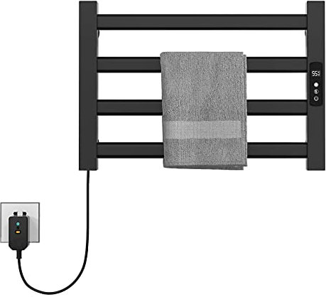 BHCCYS Scaldasalviette Elettrico Piccolo da Parete per Bagno 80W Stendibiancheria riscaldato a Basso consumo Scaldasalviette termostatico a 55°